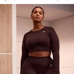 Gymshark Vital Seamless Cherry Brown Marl Longsleeve